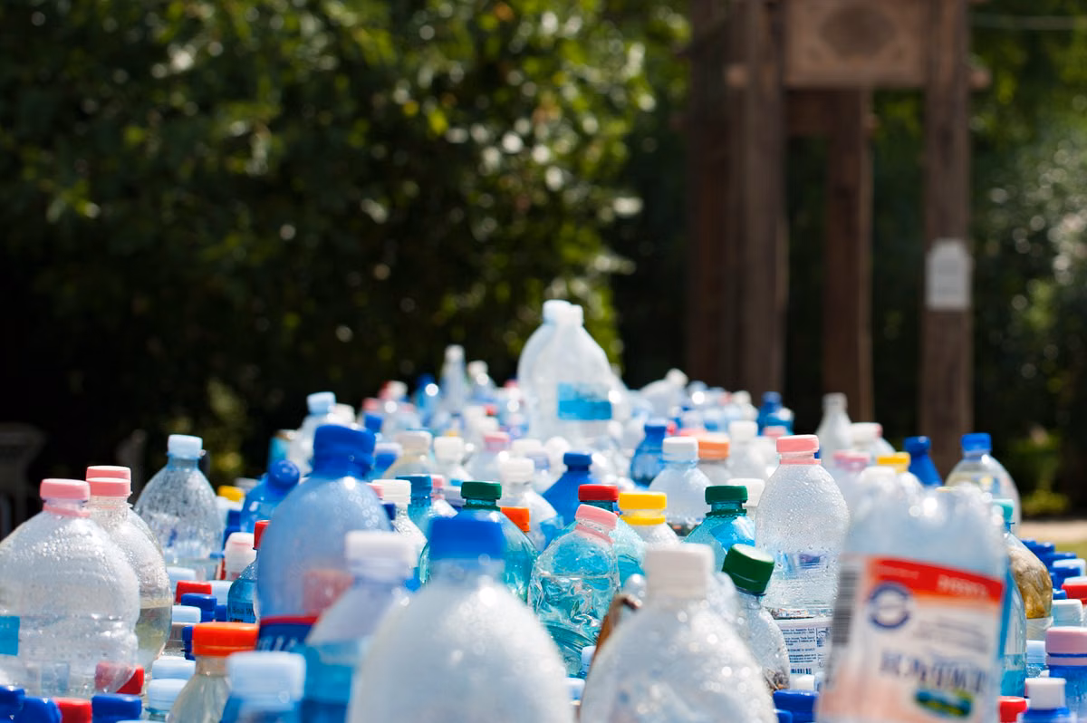 Sorted recyclable material staged for pickup